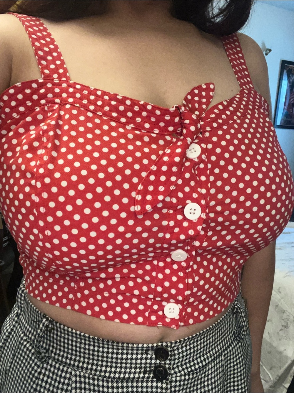 Red Polka Dot Crop Top